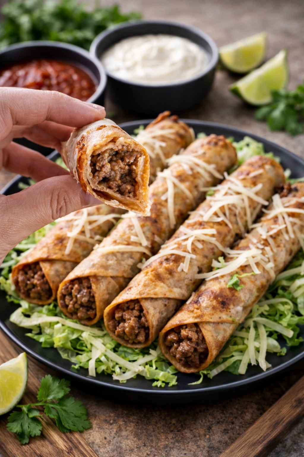 Taquitos croustillants au boeuf 