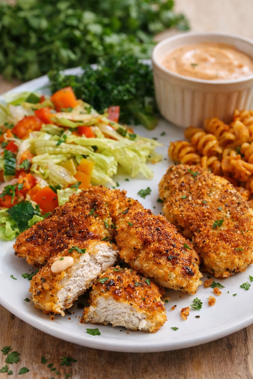 Pépites de poulet dorées crousti‑parmesan