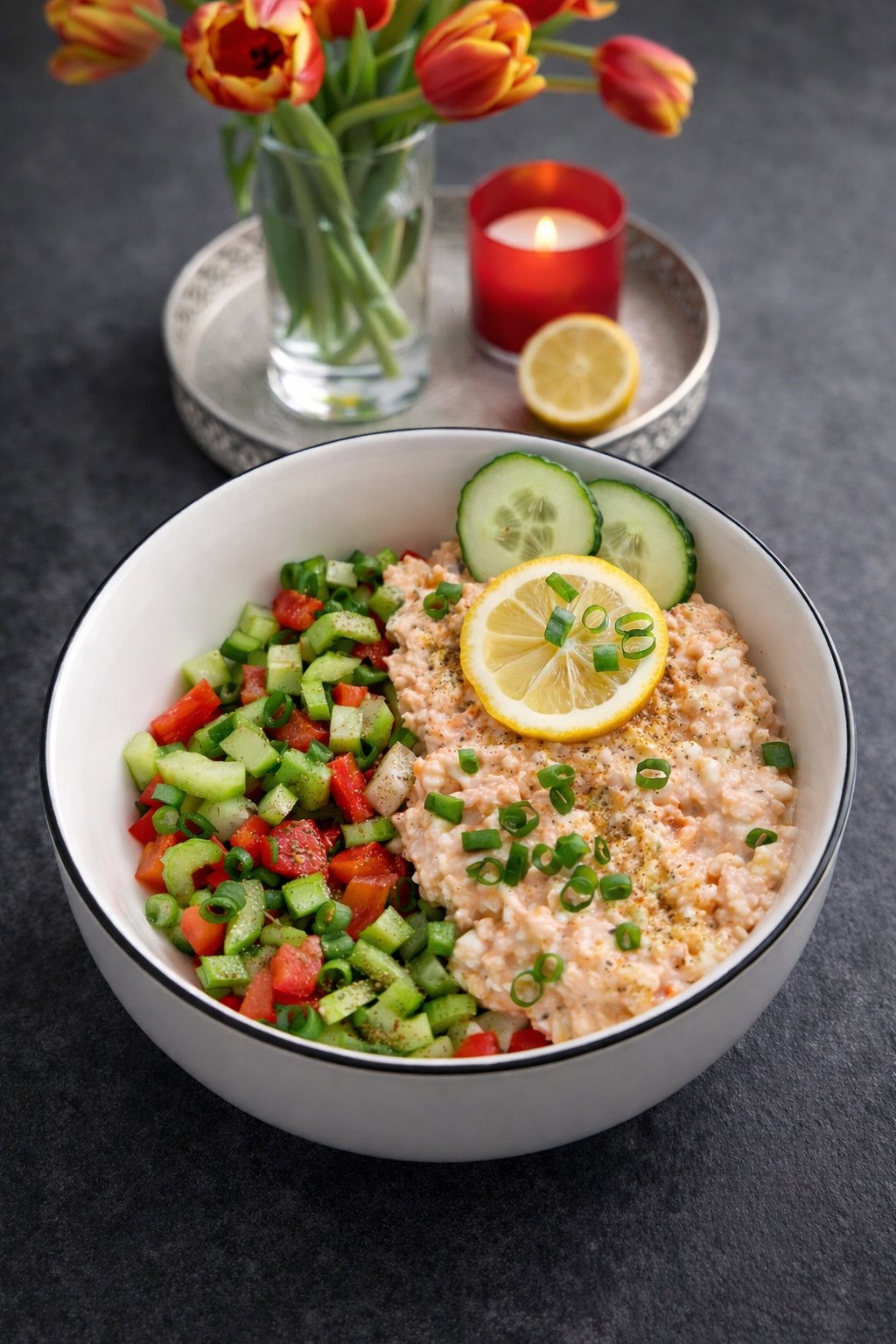 Bol protéiné poulet, citron et aneth 🍋🥬