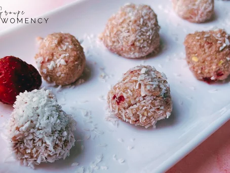 Boule énergie coco fraises