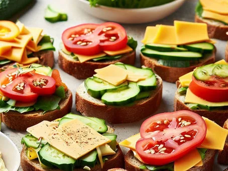 Mini-sandwiches au fromage et légumes