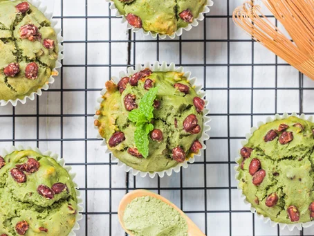 Muffins collation au matcha et pistaches