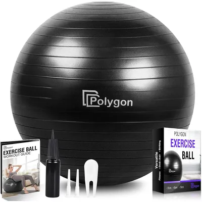 Ballon suisse d'exercice noir avec pompe